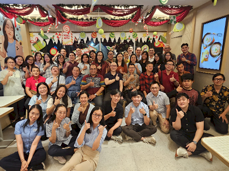 Happy person with laptop